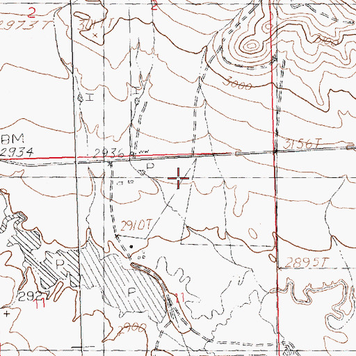 Topographic Map of 18N25E02DCCC01 Well, MT