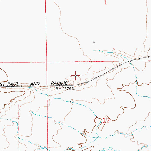 Topographic Map of 18N12E01CD__01 Well, MT