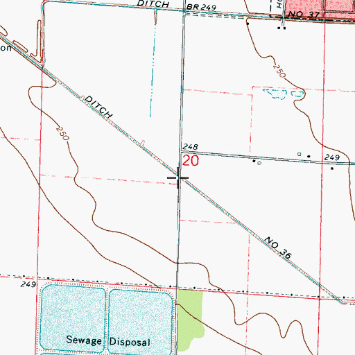 Topographic Map of Ditch Number 36, AR