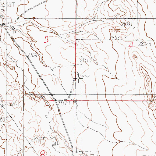Topographic Map of 18N49E09CCBC01 Well, MT