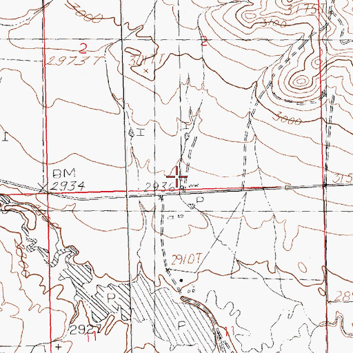 Topographic Map of 18N25E02DC__01 Well, MT