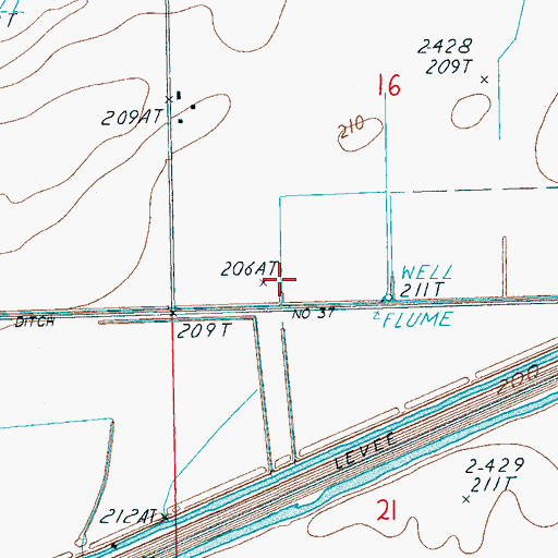 Topographic Map of Ditch Number 37, AR