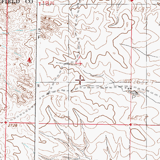 Topographic Map of 18N43E04DB__01 Well, MT