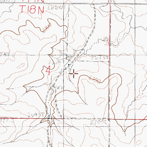 Topographic Map of 18N46E04DBAB01 Well, MT