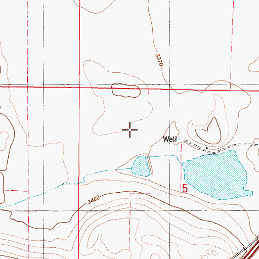 Topographic Map of 18N01E05B___01 Well, MT