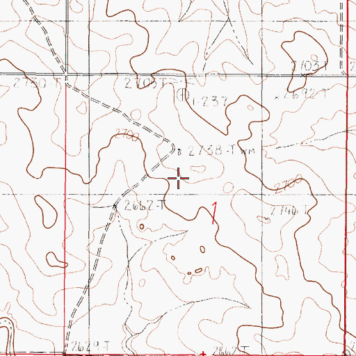 Topographic Map of 18N46E01BDAB01 Well, MT