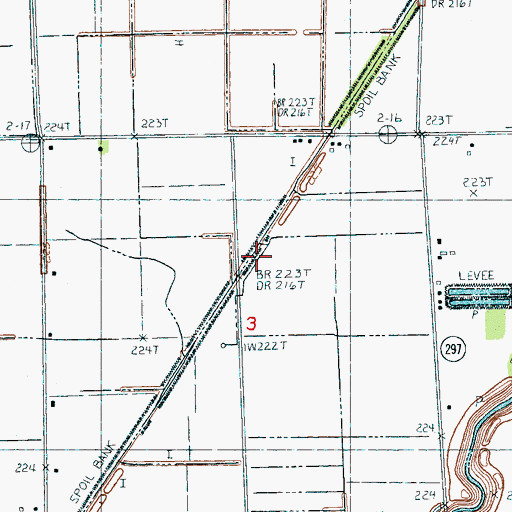 Topographic Map of Ditch Number 38, AR