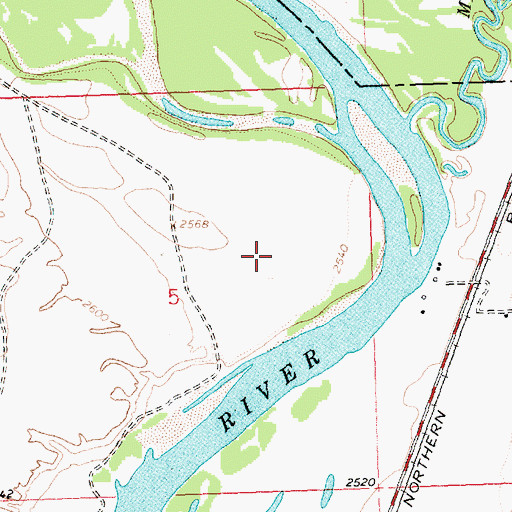 Topographic Map of 18N21W05ADCB01 Well, MT