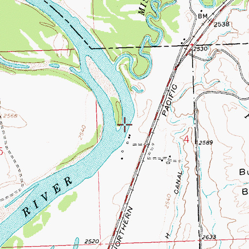 Topographic Map of 18N21W04BCDA01 Well, MT