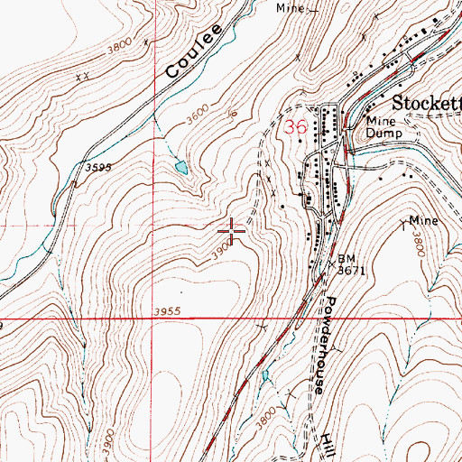 Topographic Map of 19N04E36C___01 Well, MT