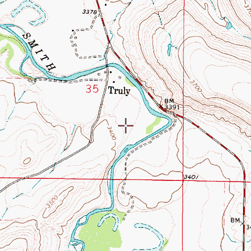Topographic Map of 19N02E35D___01 Well, MT