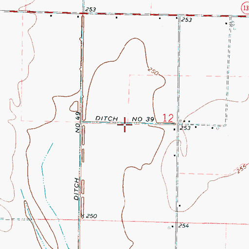 Topographic Map of Ditch Number 39, AR
