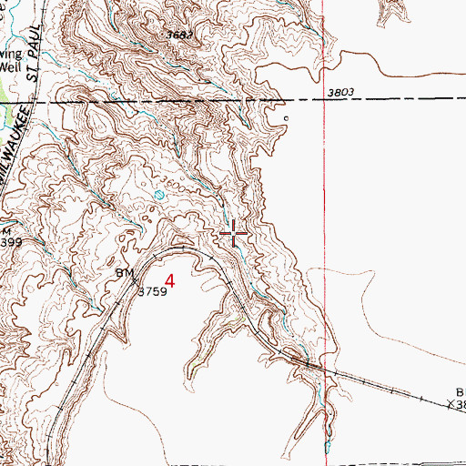 Topographic Map of 18N12E04AA__02 Spring, MT
