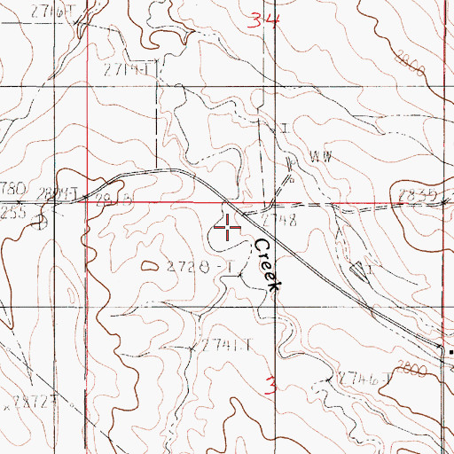 Topographic Map of 18N50E04ABD_01 Well, MT