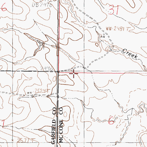 Topographic Map of 19N44E31CADB01 Well, MT