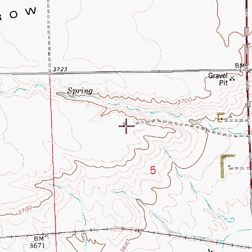Topographic Map of 18N13E05BDA_01 Well, MT