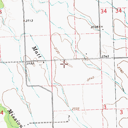 Topographic Map of 18N20W04AABB01 Well, MT