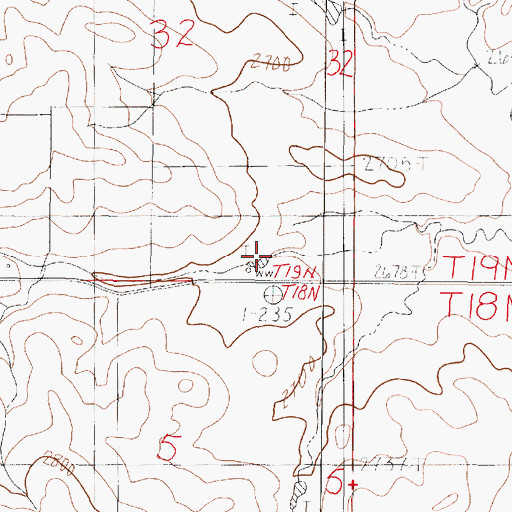 Topographic Map of 19N46E32DCDD01 Well, MT