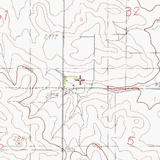Topographic Map of 19N46E32CCCD01 Well, MT
