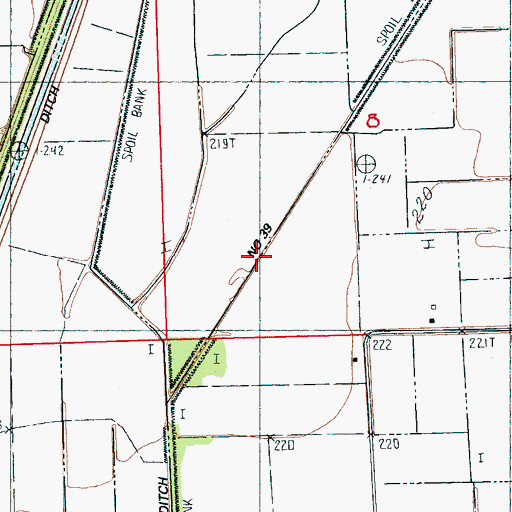 Topographic Map of Ditch Number 39, AR