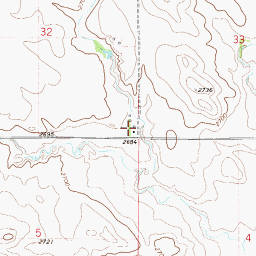Topographic Map of 19N53E32DDDD01 Well, MT