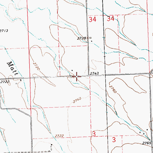 Topographic Map of 18N20W03BAAB01 Well, MT