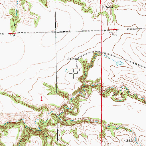 Topographic Map of 18N16E01ADB_01 Well, MT