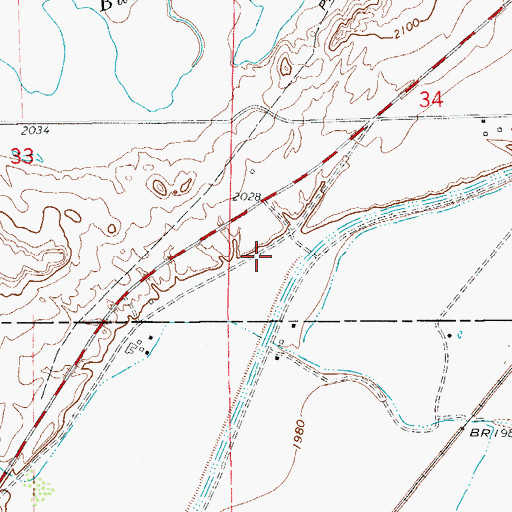 Topographic Map of 19N57E34CC__01 Well, MT