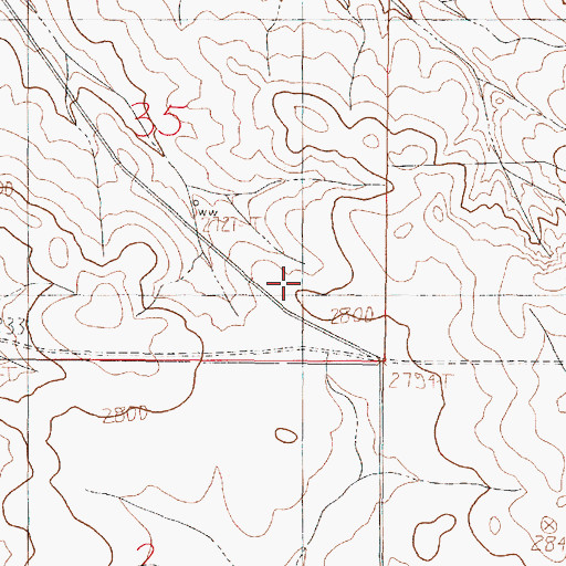 Topographic Map of 19N45E35DBCA01 Well, MT