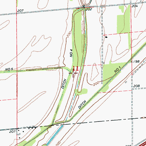 Topographic Map of Ditch Number 4, AR