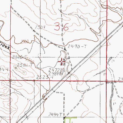 Topographic Map of 19N47E36DCBB01 Well, MT