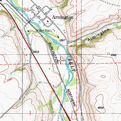 Topographic Map of 19N06E36DDDC01 Well, MT