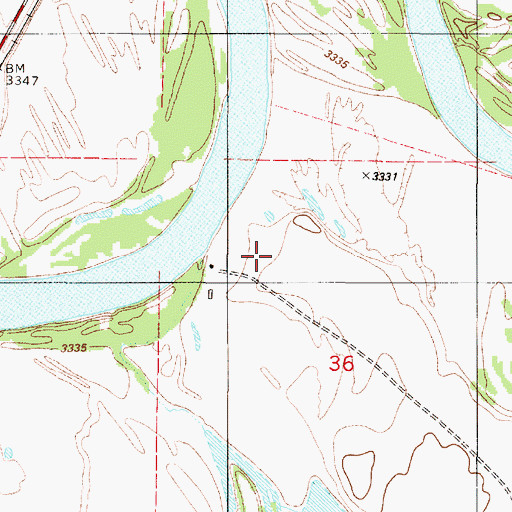 Topographic Map of 19N01E36B___01 Well, MT