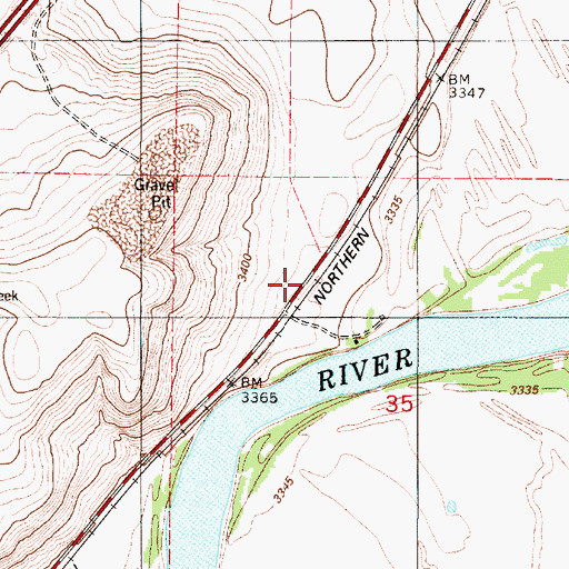 Topographic Map of 19N01E35B___01 Well, MT