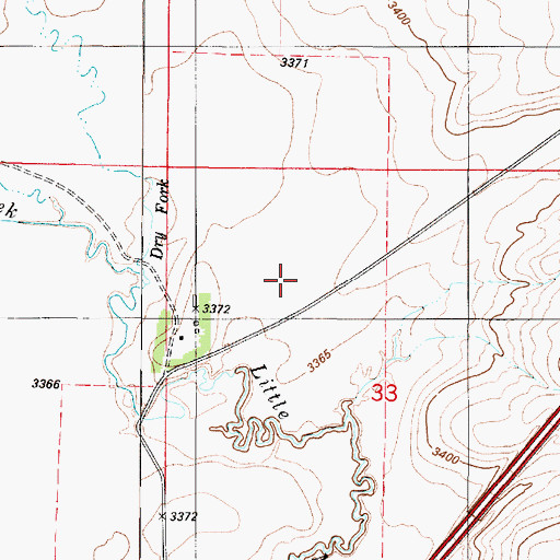 Topographic Map of 19N01E33B___01 Well, MT