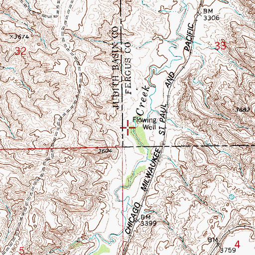 Topographic Map of 19N12E33CC__01 Well, MT