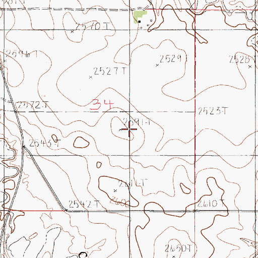 Topographic Map of 19N48E34DBAD01 Well, MT