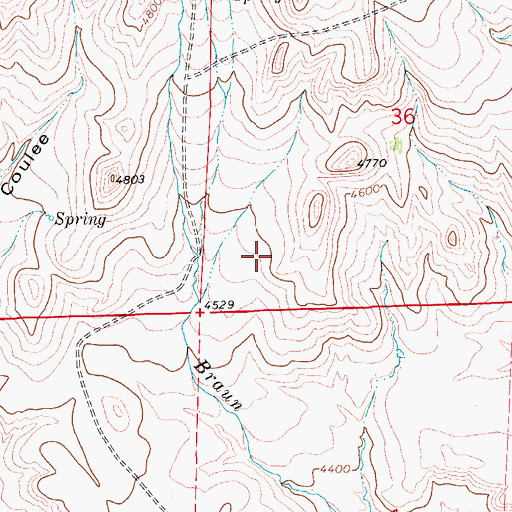 Topographic Map of 19N09E36CC__01 Spring, MT