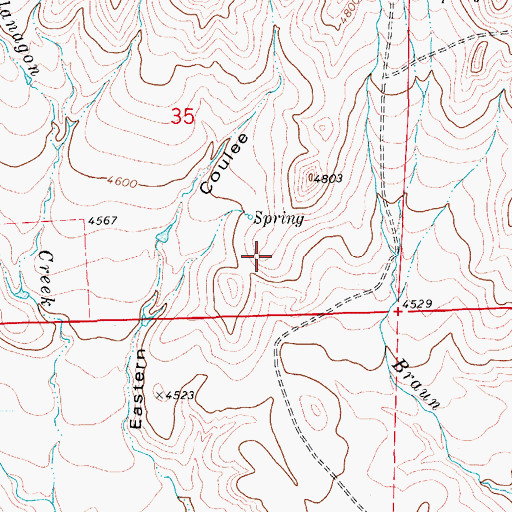 Topographic Map of 19N09E35DC__01 Spring, MT