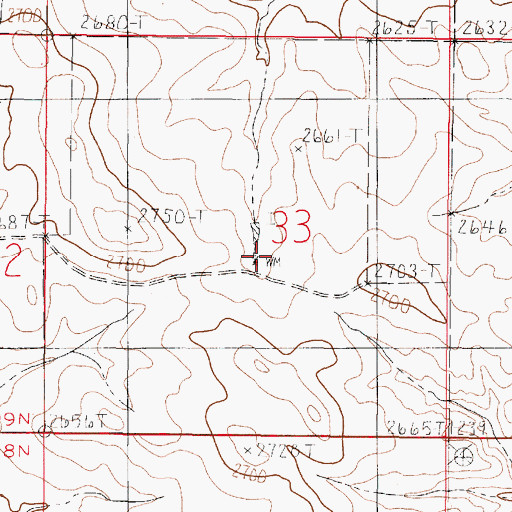 Topographic Map of 19N47E33DBBB01 Well, MT