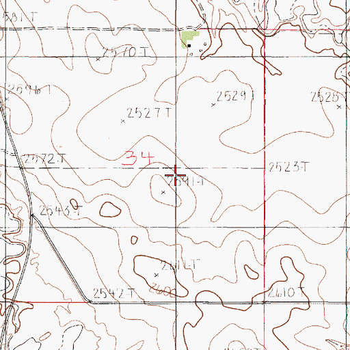 Topographic Map of 19N48E34DBAA01 Well, MT
