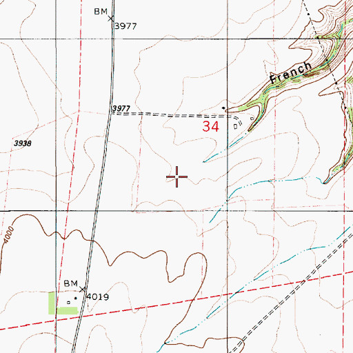 Topographic Map of 19N06E34____01 Well, MT