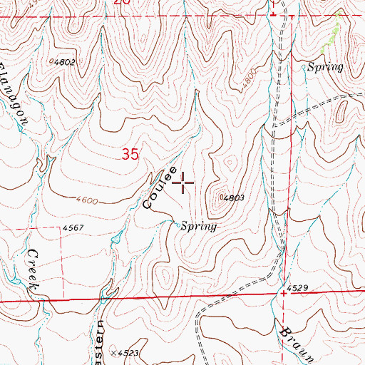 Topographic Map of 19N09E35DB__01 Spring, MT