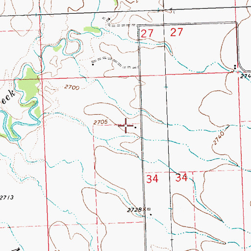 Topographic Map of 19N20W34BDA_01 Well, MT