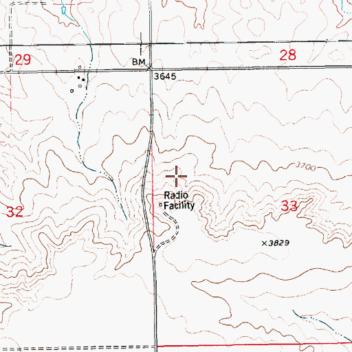 Topographic Map of 19N14E33BCBD01 Well, MT
