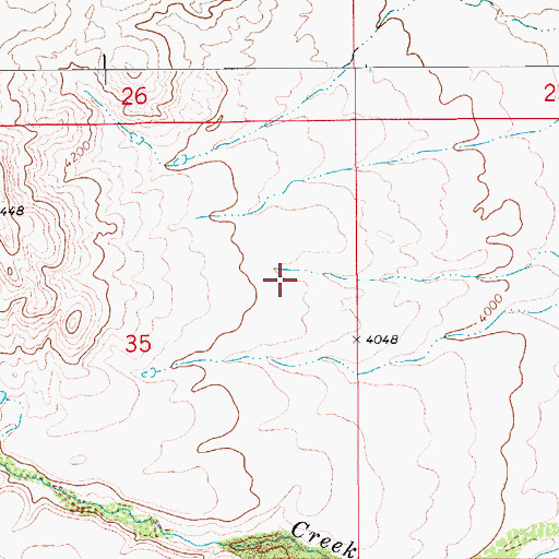 Topographic Map of 19N10E35AD__01 Well, MT