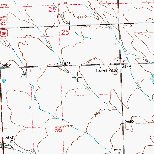Topographic Map of 19N20W36ABB_01 Well, MT