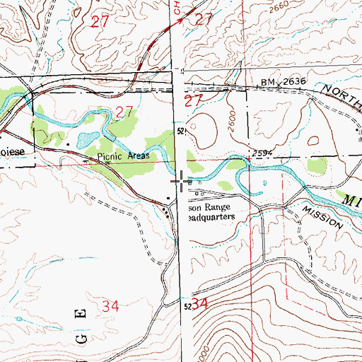 Topographic Map of 19N21W34AAB_01 Well, MT