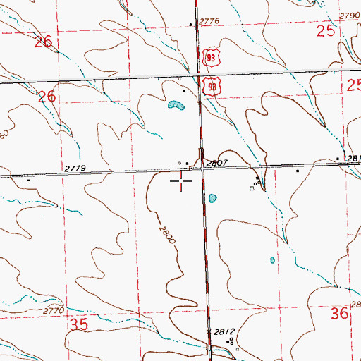 Topographic Map of 19N20W35AAA_01 Well, MT