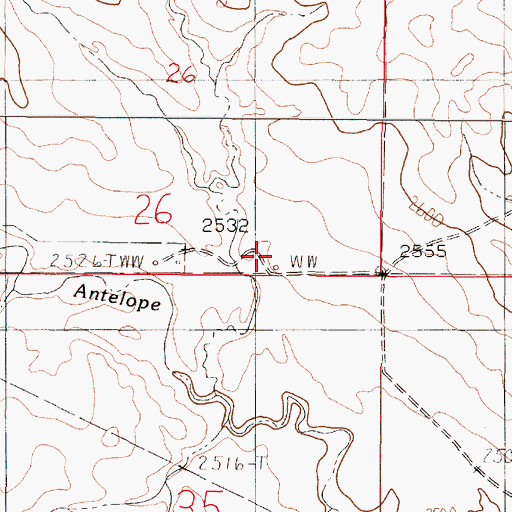 Topographic Map of 19N47E26DCDD01 Well, MT
